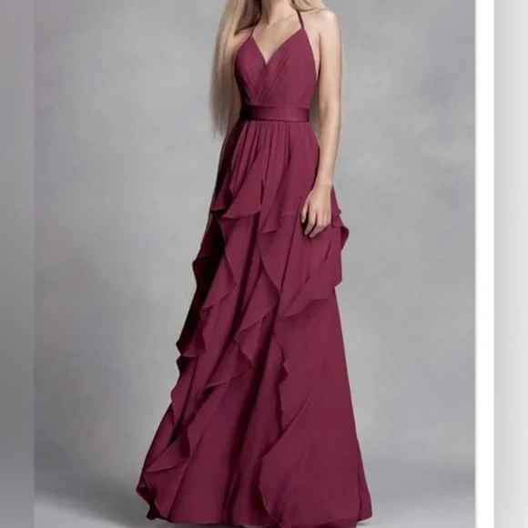 Vera Wang | Dresses | White By Vera Wang Halter Bridesmaid Dress | Poshmark